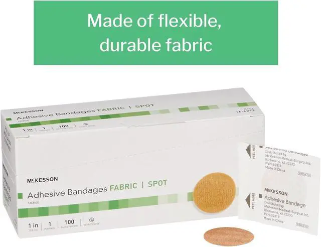 Alt view image 3 of 5 - Adhesive Spot Bandage Medi-Pak Performance Fabric 1" Diameter Round Tan (#16-4812, Sold Per Box)