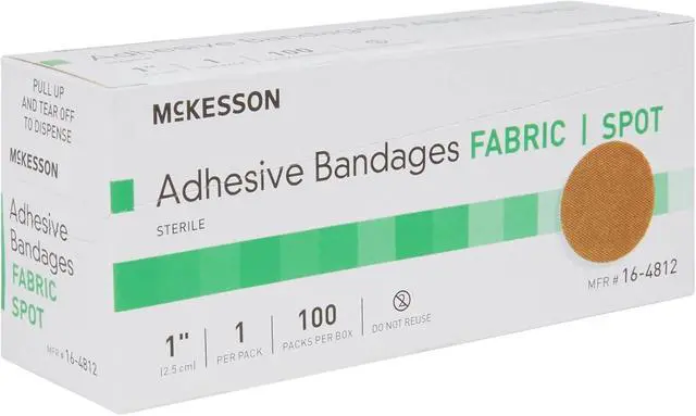 Alt view image 4 of 5 - Adhesive Spot Bandage Medi-Pak Performance Fabric 1" Diameter Round Tan (#16-4812, Sold Per Box)