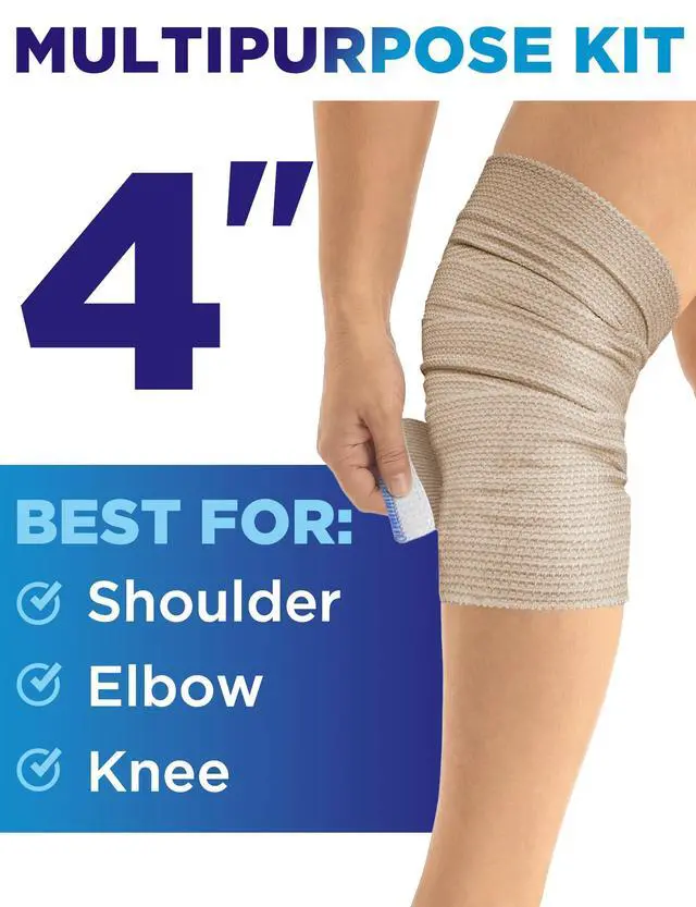 Alt view image 5 of 7 - Premium Elastic Bandage Wrap - 6pack (2x2in, 2x3in, 2x4in) - Self-Closing | Strong Compression Bandage Wrap for Leg, Ankles, Wrists, and Knees - For First Aid Kit and After Surgery Recovery