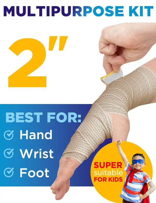Alt view image 7 of 7 - Premium Elastic Bandage Wrap - 6pack (2x2in, 2x3in, 2x4in) - Self-Closing | Strong Compression Bandage Wrap for Leg, Ankles, Wrists, and Knees - For First Aid Kit and After Surgery Recovery