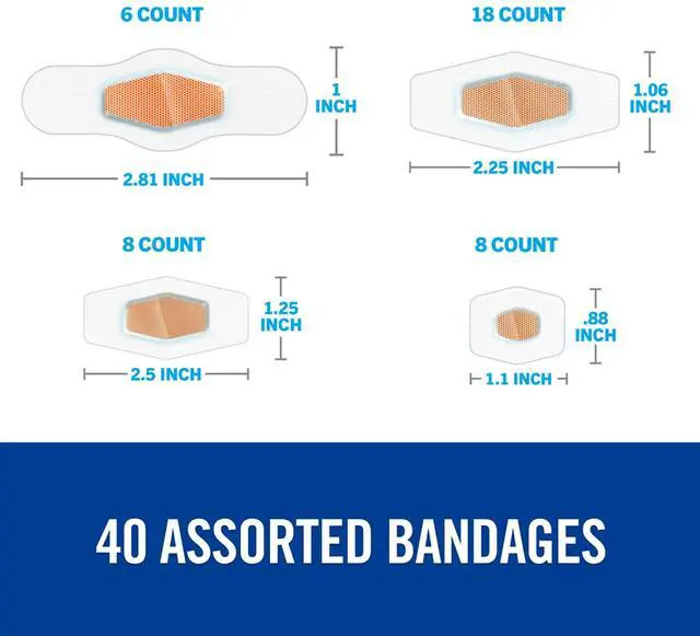 Alt view image 2 of 7 - Max Hold Waterproof Bandages, Contours to Hard-to-Fit Places, Like Heels, The Hand, Knees, and Fingers, Assorted Sizes, 40 Count