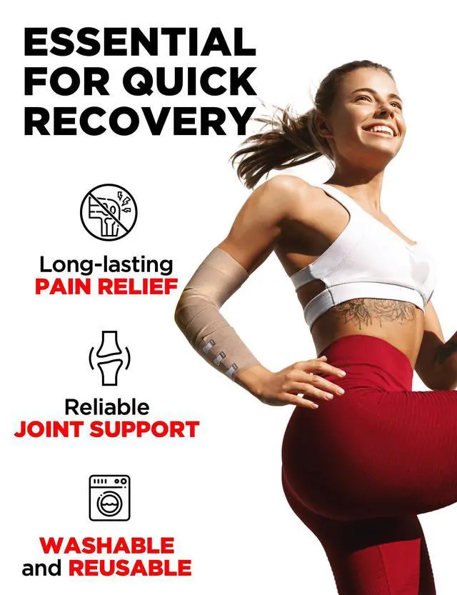 Alt view image 4 of 7 - Premium Elastic Bandage Wrap - 4pk (2x3in, 2x4in) + 12 Extra Clips - Strong Compression Bandage Wrap for Leg, Arm, Wrists, Elbow, Ankles, Feet and Knees - for First Aid Kit and After Surgery Recovery