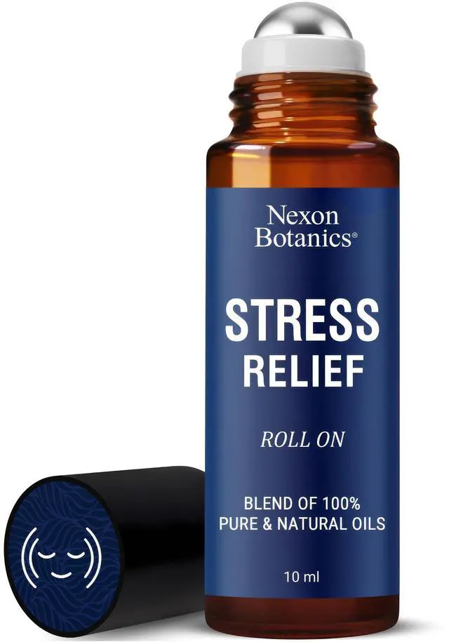 Main image of Stress Relief Essential Oil Roll-On 10 ml for Aromatherapy and Relaxation | Pre-Diluted Blend of Calming Essential Oils with Lavender, Geranium & Frankincense Oils