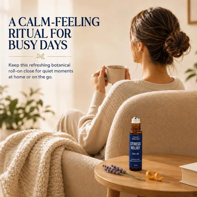 Alt view image 6 of 7 - Stress Relief Essential Oil Roll-On 10 ml for Aromatherapy and Relaxation | Pre-Diluted Blend of Calming Essential Oils with Lavender, Geranium & Frankincense Oils
