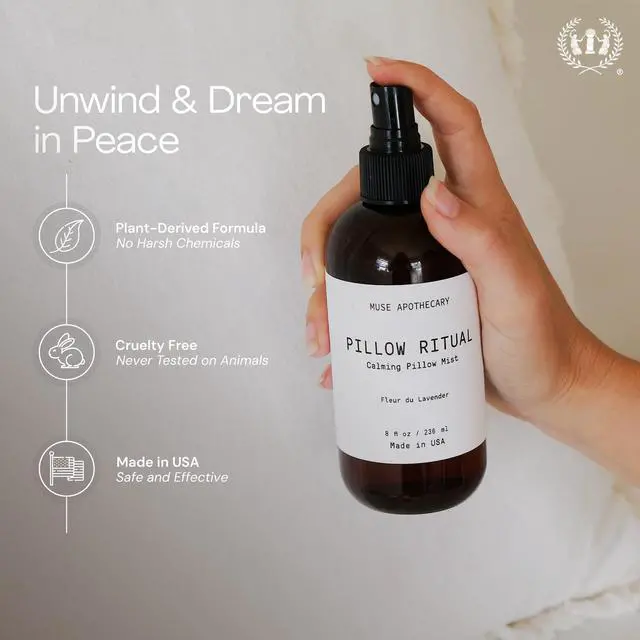 Alt view image 6 of 7 - Pillow Ritual - Aromatic, Calming and Relaxing Pillow Mist, Linen and Fabric Spray - Infused with Natural Aromatherapy Essential Oils - 4 oz, Fleur du Lavender