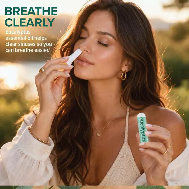 Alt view image 3 of 7 - Eucalyptus Essential Oil Nasal Inhaler, Sinus & Congestion Relief, Daily Relaxation, Stress Relief, Therapeutic No-Mess Aromatherapy, Pure and Natural, Made in USA (3 Pack) packaging may vary