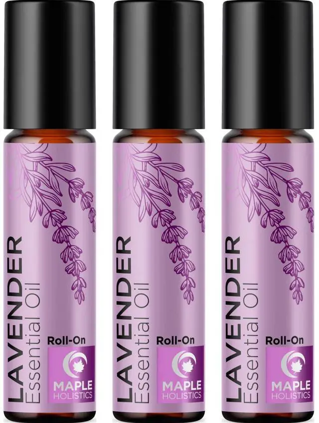Main image of Lavender Essential Oil Roll On - Calming Aromatherapy Oil Roller for Sleep Headaches and Relaxation - Natural Pre-Diluted Sleep Oil for Nighttime Relaxation with Lavender Essential Oil for Skin 3-Pack