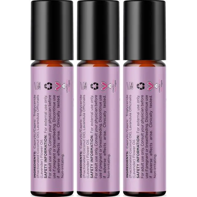 Alt view image 5 of 7 - Lavender Essential Oil Roll On - Calming Aromatherapy Oil Roller for Sleep Headaches and Relaxation - Natural Pre-Diluted Sleep Oil for Nighttime Relaxation with Lavender Essential Oil for Skin 3-Pack