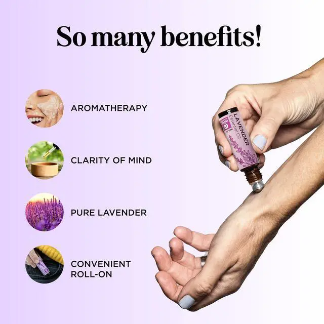 Alt view image 3 of 7 - Lavender Essential Oil Roll On - Calming Aromatherapy Oil Roller for Sleep Headaches and Relaxation - Natural Pre-Diluted Sleep Oil for Nighttime Relaxation with Lavender Essential Oil for Skin 3-Pack