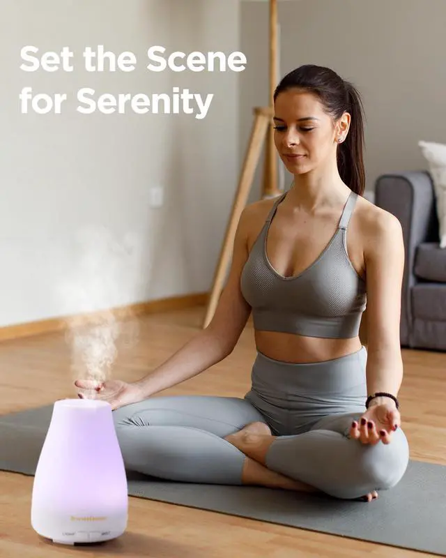 Alt view image 7 of 7 - Essential Oil Diffuser Ultrasonic Diffusers for Home, Basic White | Cool Mist Humidifier, Aromatherapy, Large Room, Run up to 8hrs, Waterless Auto Off, 7 Lights, Living Room, Quiet Operation