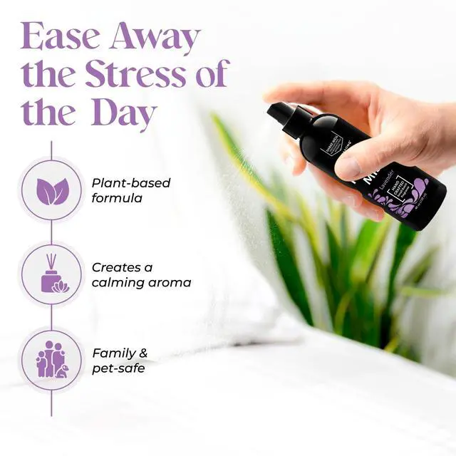 Alt view image 4 of 7 - Lavender Pillow Spray for Sleeping - All Natural Calming Linen & Bedtime Sleep Mist for Deep Sleep - Pillow Spray Aromatherapy with Botanical Essential Oils for Relaxing Stress