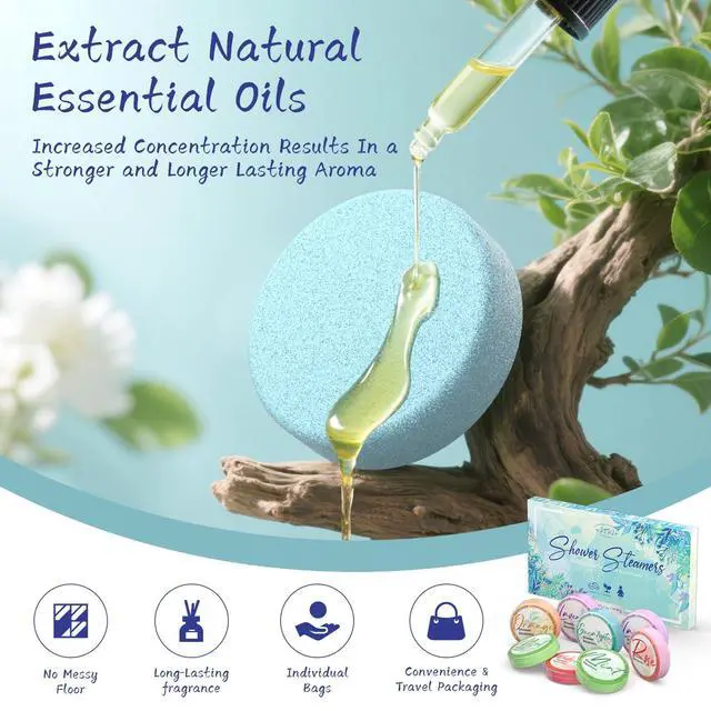 Alt view image 3 of 7 - Shower Steamers Aromatherapy 8 Pack Natural Essential Oils Home Spa | Perfect For Stress Relief, Relaxation And Home Spa Self Care, Birthday Gifts For Women And Men