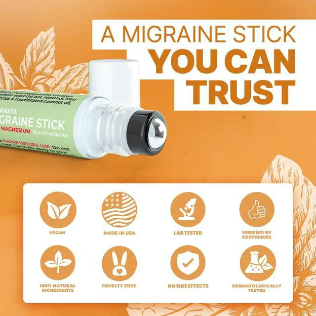 Alt view image 5 of 6 - Migraine Stick with Magnesium. Cooling Peppermint Eucalyptus Essential Oil Topical Magnesium for Headache Support. Made in The USA 10 ml
