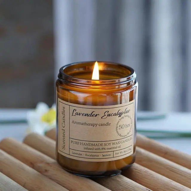 Alt view image 3 of 7 - Lavender Eucalyptus Candles for Home Scented | Aromatherapy Candles for Relaxation Anxiety Stress Relief Non Toxic, Calming Candles Gifts for Women Soothing Relaxing Bath