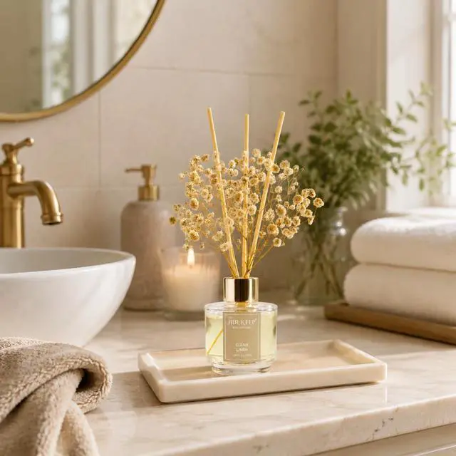 Alt view image 4 of 7 - Reed Diffuser Set of 3,Clean Linen Ocean Mist&Sea Salt Lavender Eucalyptus Oil Reed Diffusers for Bedroom Living Room Office Aromatherapy Oil Reed Diffuser for Gift 50ml x 3