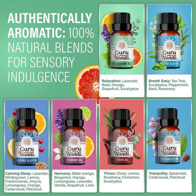 Alt view image 4 of 7 - Essential Oil Blends 6 Pack (10mL Each), Breathe Easy, Tranquility, Relaxation, Harmony, Calming Sleep & Thrive, Natural Aromatherapy Oils for Diffuser, Wellness & DIY