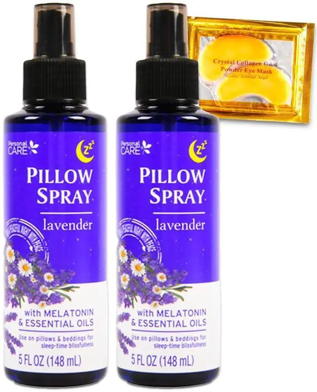 Main image of Lavender Pillow Spray for Aromatherapy- Bundle with 2 Lavender Pillow Spray Bottles with Essential Oils Plus Eye Mask | Essential Oil Sleep Time Bedding Mists
