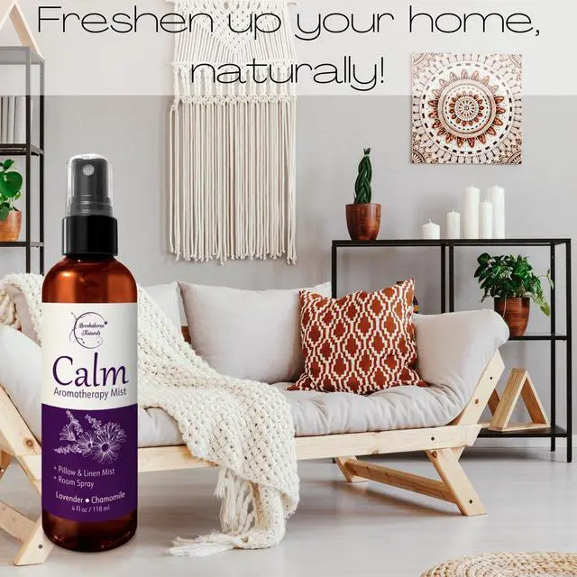 Alt view image 4 of 7 - Calm Aromatherapy Mist | Lavender Pillow Spray 4oz | Lavender & Chamomile Essential Oil room, linen & bed spray | Calming scent for Relaxation & Sleep | Paraben-free, made in USA