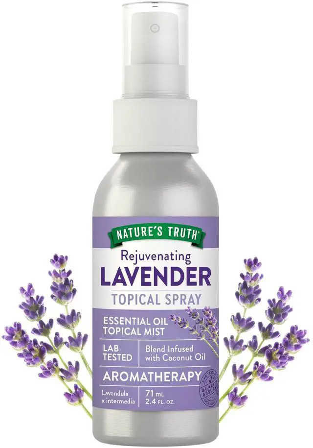 Main image of Lavender Essential Oil Spray | 2.4 fl oz | Room Aroma Mist, Topical Use & Yoga