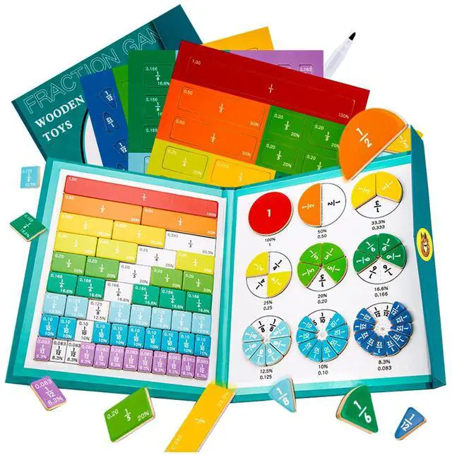 Main image of Magnetic Fraction Educational Puzzle Fraction Tiles and Circles, Equip Magnetic Score Disk Demonstrator,Math Manipulatives Enhance Early Primary School Students Mathematical Skills