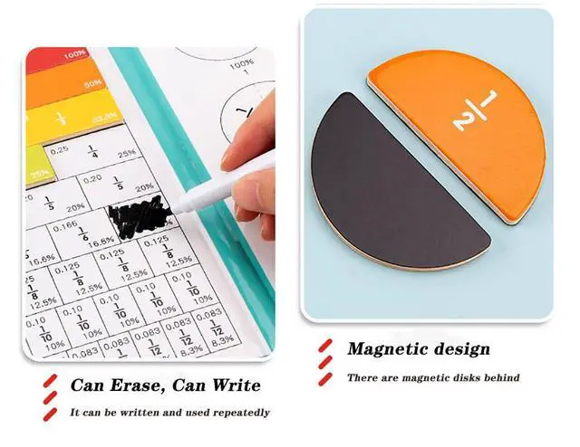 Alt view image 4 of 6 - Magnetic Fraction Educational Puzzle Fraction Tiles and Circles, Equip Magnetic Score Disk Demonstrator,Math Manipulatives Enhance Early Primary School Students Mathematical Skills