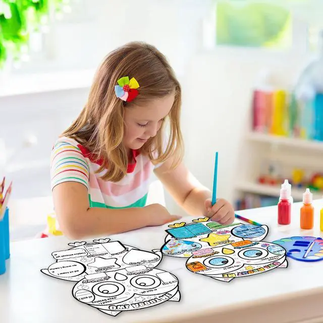 Alt view image 6 of 7 - 40 PCS Owl All About Me Student Posters DIY Color Ready-to-Decorate and Fill in Posters Great Way for Kids Students to Learn About Classmates School Classroom Home Daycare Learning Supplies