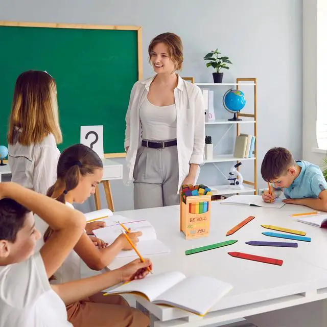 Alt view image 4 of 7 - 37 Pcs Back to School Flip Name Sticks Crayon Talking Flip Name Sticks with Pencil Holder for Student Grouping Teacher Educational Learning Supplies School Classroom Management Tools