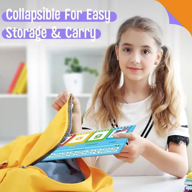 Alt view image 6 of 7 - CVCC & CCVC Flip Charts, 40 Words Builder Phonic Games Freestanding Flip Chart Manipulative Spelling Toy Educational Learning Tool for Student Teacher School Supplies