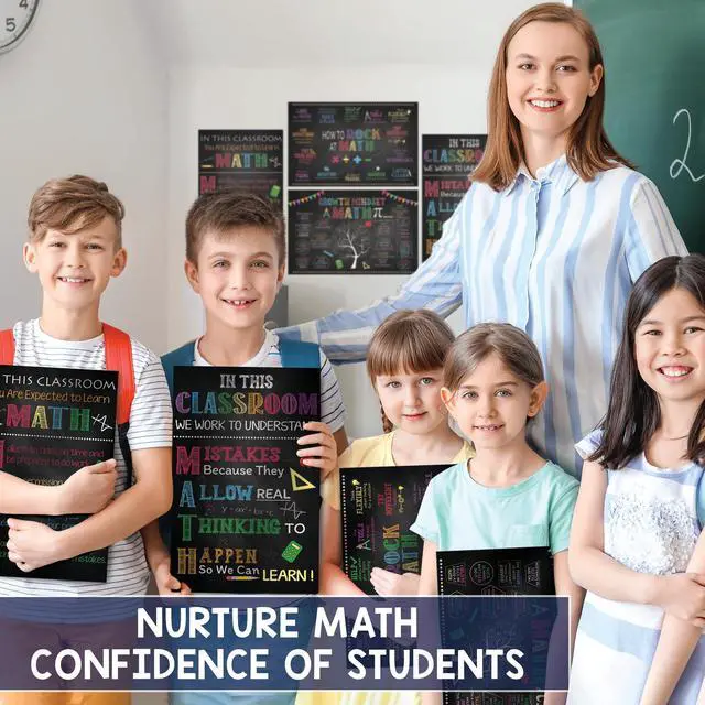 Alt view image 3 of 6 - Math Posters, 4 Pack 11x17 Classroom Chart for Teacher Elementary | Supplies for Students, Decorations for Elementary, Middle, High School, Mathematics Education, Essential Signs Must Haves