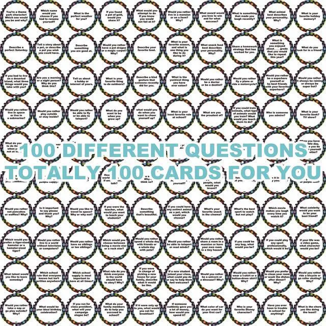 Alt view image 7 of 7 - 100 Morning Meeting Chips Questions Cards for Kids, Conversation Starters, Primary Students Response Cards, Learn and Improve Listening & Communication, Vocabulary, Social Skill