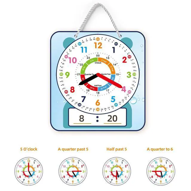 Alt view image 5 of 7 - Large 12" Magnetic Writable Dry Erase Teaching Clock,Teaching Demonstration Clock for Kids Learning Time with Cute Style for Home School Classroom Supplies(12" x 11")
