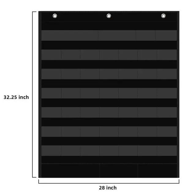Alt view image 3 of 7 - Large Boho Calendar Pocket Chart with 96 Cards for Classroom, Size:32.25 x 24.125 inch Black Monthly Calendar and Weather Pocket Chart for Student Learning for Home or School.