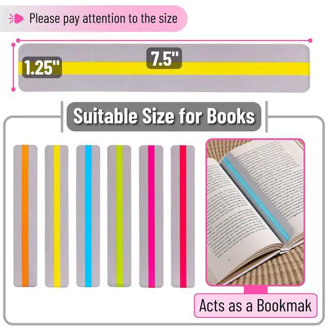 Alt view image 3 of 7 - - Guided Reading Strips, 18 Pack, Colorful, Bookmarks for Kids | Book Highlighter Strips for Reading, Back to School Supplies