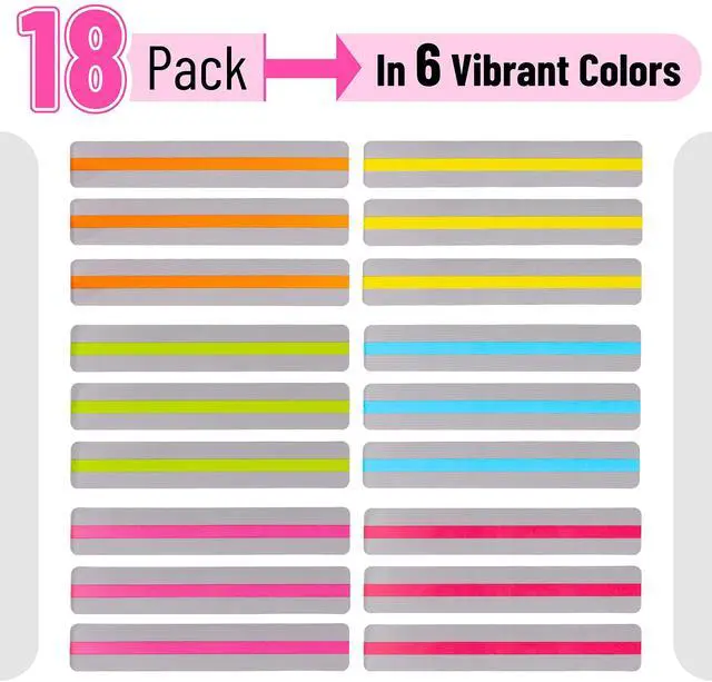 Alt view image 2 of 7 - - Guided Reading Strips, 18 Pack, Colorful, Bookmarks for Kids | Book Highlighter Strips for Reading, Back to School Supplies