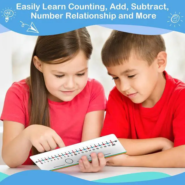 Alt view image 3 of 7 - 28 Pack Number Line Dry Erase Board Card,12" x 3.9" Small Whiteboard Math Manipulatives Addition Subtraction Game for Student Classroom Must Have Homeschool Teacher Supplies Learning Activities