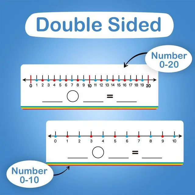Alt view image 5 of 7 - 28 Pack Number Line Dry Erase Board Card,12" x 3.9" Small Whiteboard Math Manipulatives Addition Subtraction Game for Student Classroom Must Have Homeschool Teacher Supplies Learning Activities