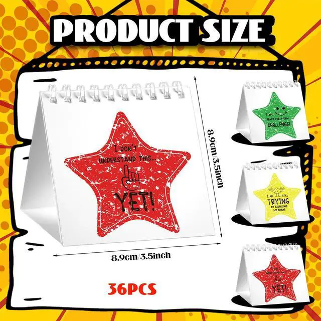 Alt view image 2 of 6 - 36pcs I Need Help Mini Flip Chart Self Assessment Signs, Novel | 3 color Progress Cards, Spiral Desktop Stand, Practical Teaching Supplies Classroom Behavior Tool for Teachers Students