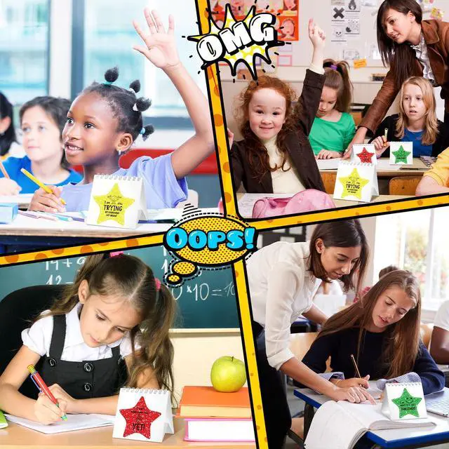 Alt view image 5 of 6 - 36pcs I Need Help Mini Flip Chart Self Assessment Signs, Novel | 3 color Progress Cards, Spiral Desktop Stand, Practical Teaching Supplies Classroom Behavior Tool for Teachers Students