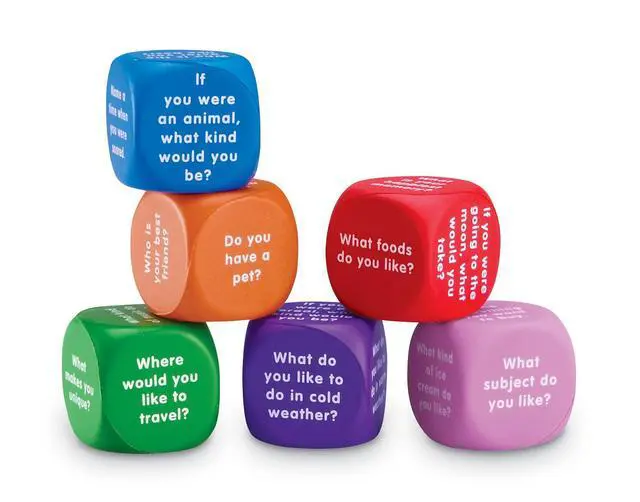 Alt view image 3 of 6 - Conversation Cubes -Ages 6+, Foam Cubes for Social Emotional Learning, School Counselor Supplies, Speech Therapy Toys, Ice Breaker Cubes,Teacher Must Haves, 6 Pieces