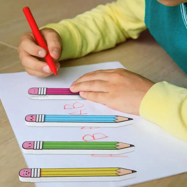 Alt view image 3 of 7 - 32 Pcs Pencil Writing Spacers Spacing Tool for Students | Handwriting Practice Aid Helps Children Learn Proper Word Placement, Classroom Management Supply, Reading Tool, 4 Colors