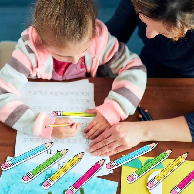Alt view image 7 of 7 - 32 Pcs Pencil Writing Spacers Spacing Tool for Students | Handwriting Practice Aid Helps Children Learn Proper Word Placement, Classroom Management Supply, Reading Tool, 4 Colors