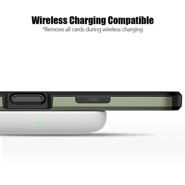 Alt view image 6 of 7 - for iPhone 16 Pro Case with Card Holder Green | Heavy Duty Protective Dual Layer Shockproof Hidden Card Slot, Slim Wallet Case for iPhone 16 Pro Men&Women