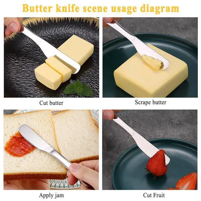 Alt view image 6 of 7 - Stainless Steel Butter Knife, Butter Spreader, Butter Knives, Butter Spreader Knife for Kitchen Restaurant Party, Kitchen Gadgets, Set of 4