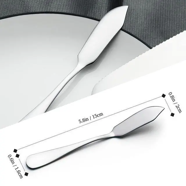 Alt view image 2 of 7 - Stainless Steel Butter Knives, Cheese Knives, Butter Spreader for Kitchen Restaurant Party,Set of 2