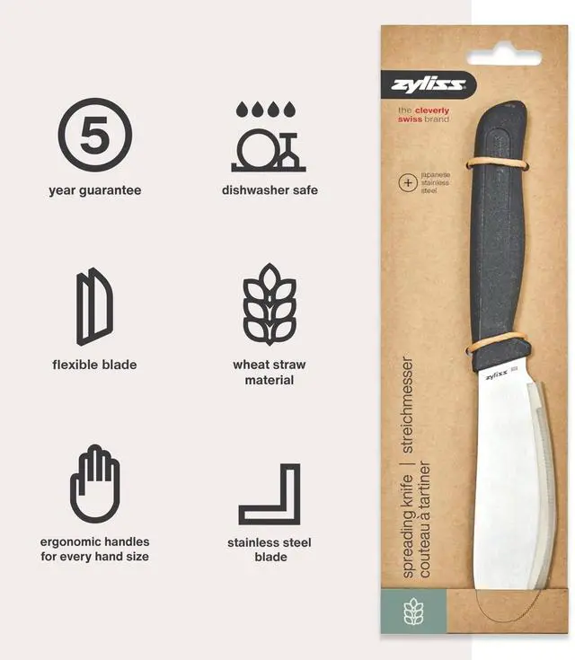 Alt view image 2 of 7 - Sandwich Knife & Condiment Spreader - Sandwich Spreader for Butter, Cream Cheese, & Jellies - Ergonomic Stainless Steel Spreading - Butter Spread for Bagels & Toast - Gray 4.7"