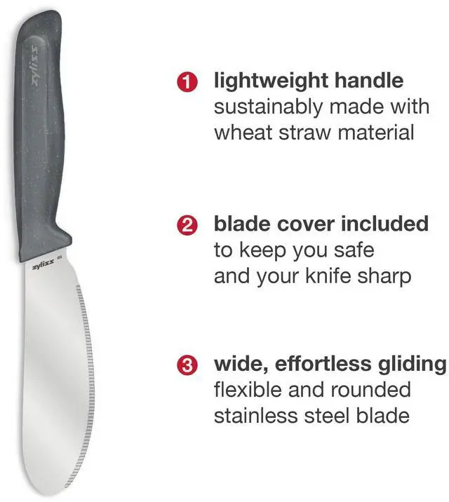 Alt view image 4 of 7 - Sandwich Knife & Condiment Spreader - Sandwich Spreader for Butter, Cream Cheese, & Jellies - Ergonomic Stainless Steel Spreading - Butter Spread for Bagels & Toast - Gray 4.7"