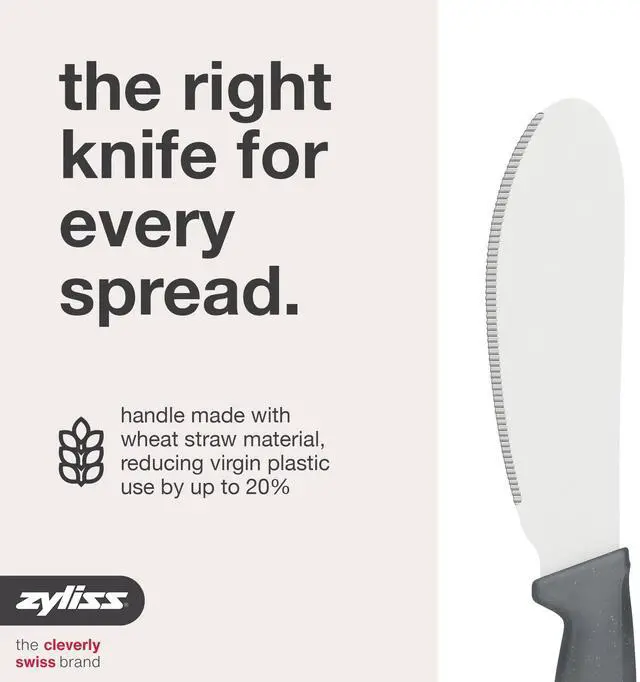 Alt view image 5 of 7 - Sandwich Knife & Condiment Spreader - Sandwich Spreader for Butter, Cream Cheese, & Jellies - Ergonomic Stainless Steel Spreading - Butter Spread for Bagels & Toast - Gray 4.7"