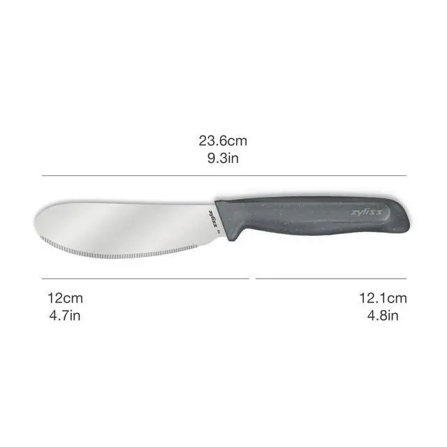 Alt view image 6 of 7 - Sandwich Knife & Condiment Spreader - Sandwich Spreader for Butter, Cream Cheese, & Jellies - Ergonomic Stainless Steel Spreading - Butter Spread for Bagels & Toast - Gray 4.7"