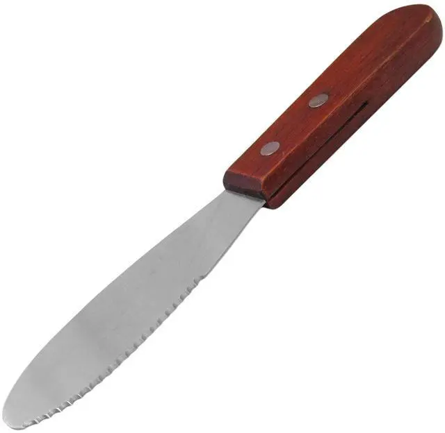 Main image of Sandwich Spreader, Stainless Steel, Brown, Medium | Dishwasher safe, Stainless steel blade, Wooden handle, Great for Floor Care, Kitchen Floors, Dining Areas and Facility Care