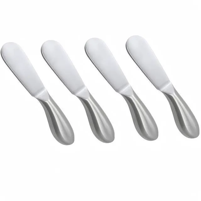 Main image of 4 Pcs Stainless Steel Cheese and Butter Spreader Knives Set | Charcuterie Utensils for Cheese, Cold Butter, Jam, Pastry Making